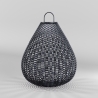 Lampa solarna ogrodowa, latarnia z czarnego rattanu 61x48cm Maytoni Plet Oferta