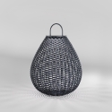 Nowoczesna lampa solarna ogrodowa w formie latarni, czarny rattan Maytoni Plet Oferta