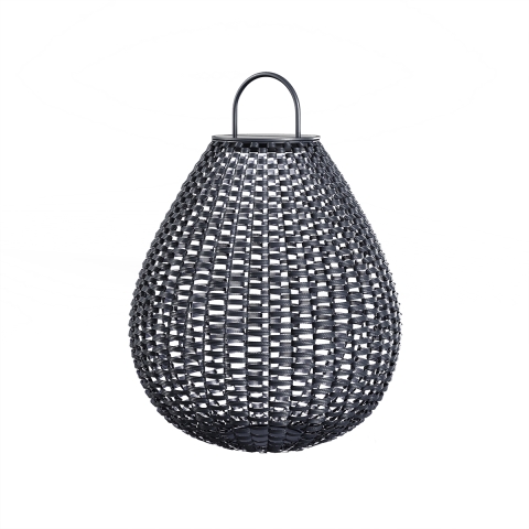 Nowoczesna lampa solarna ogrodowa w formie latarni, czarny rattan Maytoni Plet Promocja