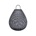Nowoczesna lampa solarna ogrodowa w formie latarni, czarny rattan Maytoni Plet Promocja
