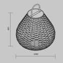 Nowoczesna lampa solarna ogrodowa w formie latarni, czarny rattan Maytoni Plet Wybór