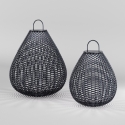 Nowoczesna lampa solarna ogrodowa w formie latarni, czarny rattan Maytoni Plet Stan Magazynowy