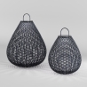 Nowoczesna lampa solarna ogrodowa w formie latarni, czarny rattan Maytoni Plet Stan Magazynowy