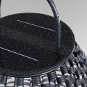 Nowoczesna lampa solarna ogrodowa w formie latarni, czarny rattan Maytoni Plet Katalog