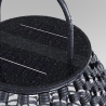 Nowoczesna lampa solarna ogrodowa w formie latarni, czarny rattan Maytoni Plet Katalog