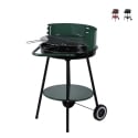 Grill węglowy na kółkach z regulowanym rusztem okrągłym Ø 48 cm Kivra Promocja