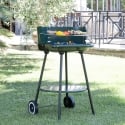 Grill węglowy na kółkach z regulowanym rusztem okrągłym Ø 48 cm Kivra Sprzedaż