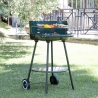 Grill węglowy na kółkach z regulowanym rusztem okrągłym Ø 48 cm Kivra Sprzedaż