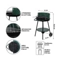 Grill węglowy na kółkach z regulowanym rusztem okrągłym Ø 48 cm Kivra Cechy