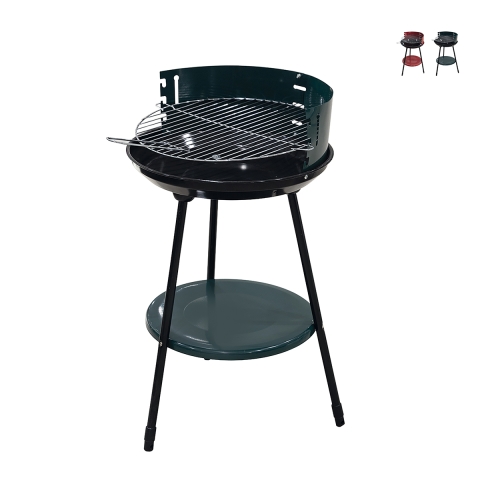 Grill węglowy okrągły z regulowaną wysokością rusztu Ø 42 cm Zafro Promocja