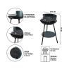 Grill węglowy okrągły z regulowaną wysokością rusztu Ø 42 cm Zafro Cechy