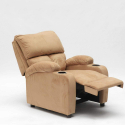 Fotel relaksacyjny z mikrofibry z podnóżkiem Laura Rabaty