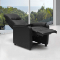 Fotel relaksacyjny z materiału skóropodobnego wysuwanym podnózkiem Giulia Stan Magazynowy