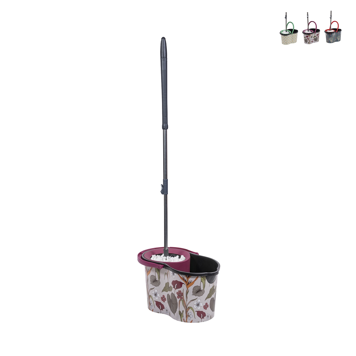 Mop do mycia podłóg z okrągłym frędzlem i wiadrem 16l Limpio Środki Mop do mycia podłóg z okrągłym frędzlem i wiadrem 16l Limpio Środki