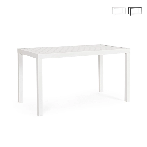 Nowoczesny stół ogrodowy prostokątny 130x68 cm z aluminium Bizzotto Hilde Promocja