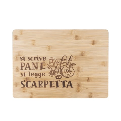 Deska do krojenia z drewna 39x28cm Si scrive pane, si legge scarpetta Promocja