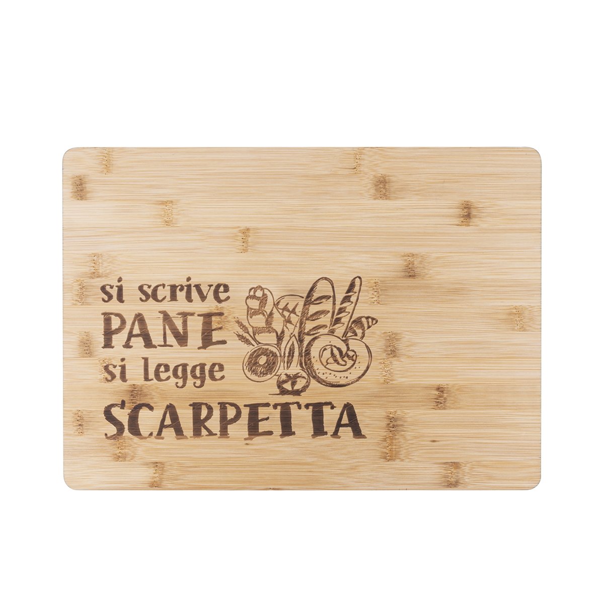 Deska do krojenia z drewna 39x28cm Si scrive pane, si legge scarpetta Promocja Deska do krojenia z drewna 39x28cm Si scrive pane, si legge scarpetta Promocja