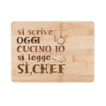 Deska do krojenia drewno 27x20 cm Si scrive oggi cucino io, si legge Sì Chef Promocja