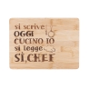 Deska do krojenia drewno 27x20 cm Si scrive oggi cucino io, si legge Sì Chef Promocja