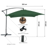 Parasol ogrodowy 3x3m z bocznym ramieniem Kios Koszt