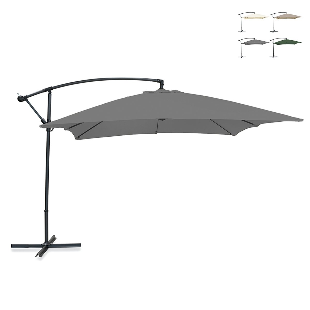 Parasolka ogrodowa 3x2m z bocznym ramieniem, stalowa Kios Oferta Parasolka ogrodowa 3x2m z bocznym ramieniem, stalowa Kios Oferta