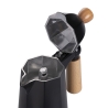 Moka caffettiera czarna 6 filiżanek z aluminiowym korpusem i drewnianą rączką Industry Sprzedaż