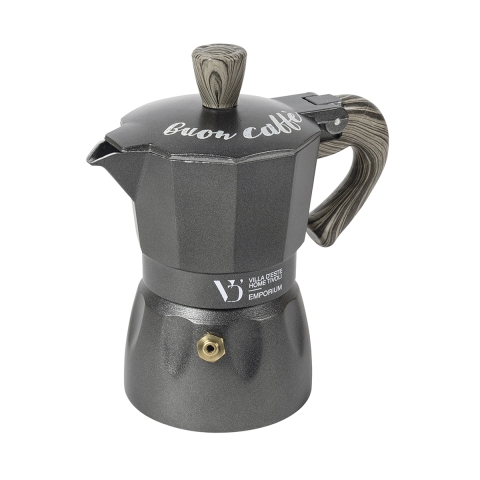 Kawiarka 6 filiżanek moka do kawy z uchwytem imitującym drewno Buon Caffè Promocja
