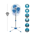 Wentylator stojący z bazą krzyżową, 3 prędkości, 45 W, 133 cm ArticFresh Środki