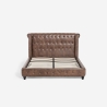 Łóżko małżeńskie Chesterfield 160x190 cm z ekoskóry Chur Oferta