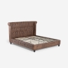 Łóżko małżeńskie Chesterfield 160x190 cm z ekoskóry Chur Sprzedaż
