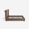 Łóżko małżeńskie Chesterfield 160x190 cm z ekoskóry Chur Sprzedaż