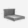 Łóżko małżeńskie Chesterfield 160x190 cm z ekoskóry Chur 