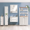 Szafka łazienkowa z lustrem z lakierowanego MDF 60x15x68 cm Bakira Stan Magazynowy