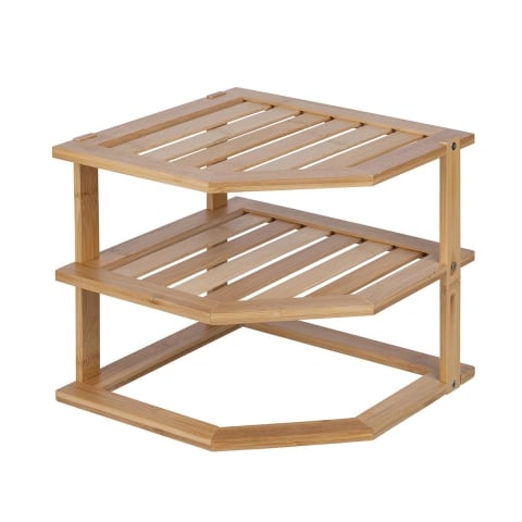 Półka narożna kuchenna 3-poziomowa z drewna 25x25x23cm Tolvak Promocja