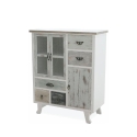 Drewniana komoda shabby chic z 5 szufladami i 3 drzwiami Decapé Promocja