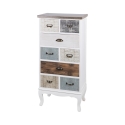 Wysoka komoda drewniana 8 szuflad 58x35x123 cm shabby chic Sardinia Promocja