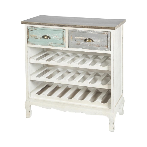 Drewniana witryna na 21 butelek wina w stylu shabby chic Cortez Promocja