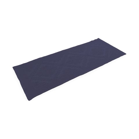 Elegancki dywanik łazienkowy antypoślizgowy niebieski 60x150cm z bawełny Lukas Promocja