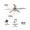 Wentylator sufitowy z oświetleniem 5 łopatki funkcja reverse Windy Oferta