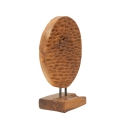Rzeźba etniczna dekoracyjna z drewna teak ręcznie wykonana Coin Oferta