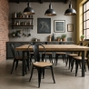krzesła w stylu industrialnym design steel wood light 