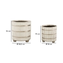 Zestaw 2 białych wazonów ceramicznych z srebrnymi zdobieniami Ray Katalog