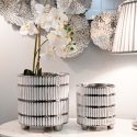 Zestaw 2 białych wazonów ceramicznych z srebrnymi zdobieniami Ray Sprzedaż