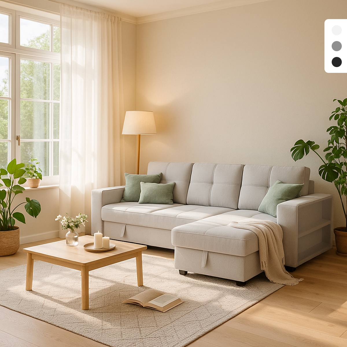 Sofa do spania dla 3 osob z półką z USB-C, biblioteka Civis Stan Magazynowy Sofa do spania dla 3 osob z półką z USB-C, biblioteka Civis Stan Magazynowy