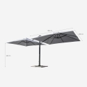 Dwuramienny aluminiowy parasol ogrodowy 3x3 Oslo 