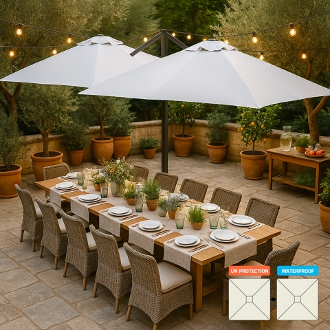 Dwuramienny aluminiowy parasol ogrodowy 3x3 Oslo Promocja