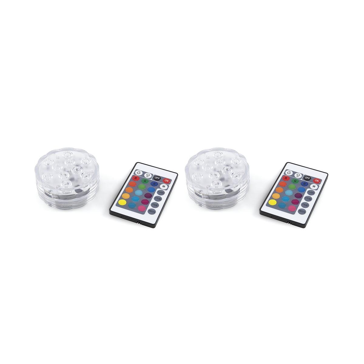 Zestaw 2 wodoodpornych reflektorów LED z pilotem Ø 6,9x2,8 cm Virel Promocja Zestaw 2 wodoodpornych reflektorów LED z pilotem Ø 6,9x2,8 cm Virel Promocja