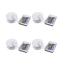 Zestaw 4 wodoodpornych reflektorów LED z pilotem Ø6,9x2,8 cm Virel Promocja
