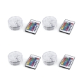 Zestaw 4 wodoodpornych reflektorów LED z pilotem Ø6,9x2,8 cm Virel Promocja