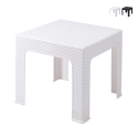 Stolik ogrodowy niski 43x43 cm z tworzywa sztucznego imitacja rattanu Zhorek Promocja